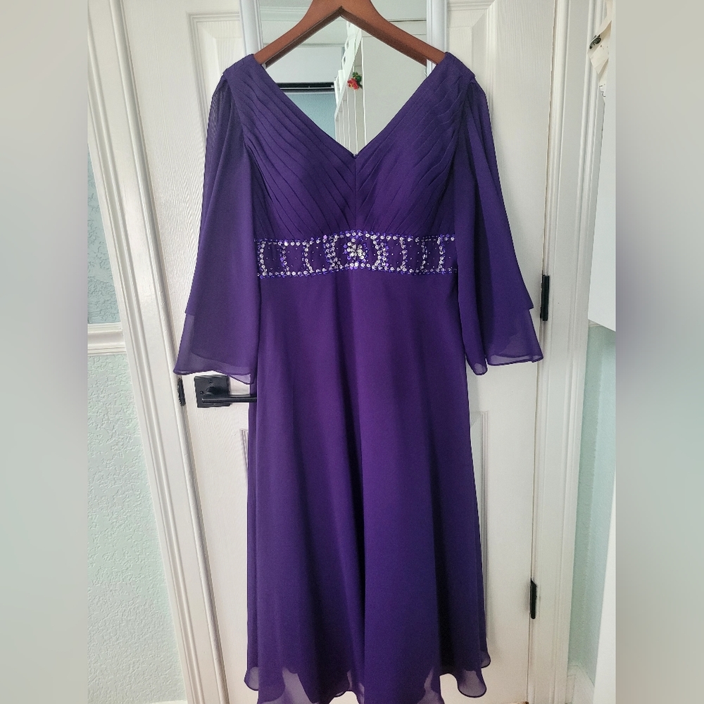 Deep purple evening formal dress
